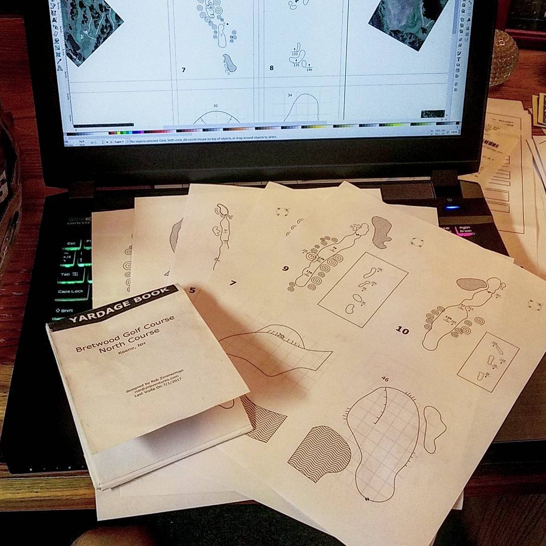 Yardage book creation on laptop